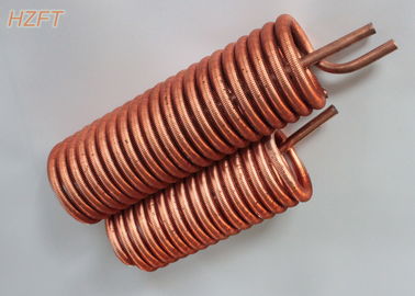 Permutador de calor de cobre Finned de poupança de energia da bobina para a espessura de parede dos refrigeradores 0.75MM do processo